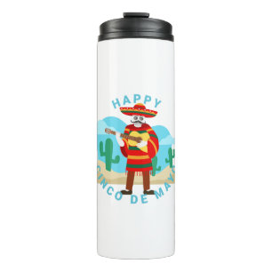 happy cinco de mayo skeleton thermal tumbler