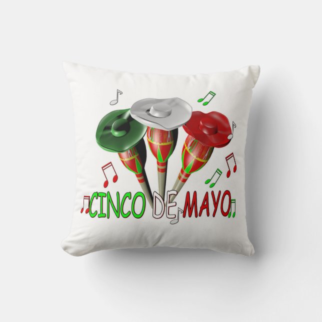 Happy Cinco de Mayo Throw Pillow (Front)