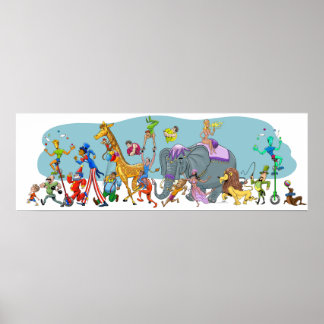 Happy Circus Coming into Town Poster