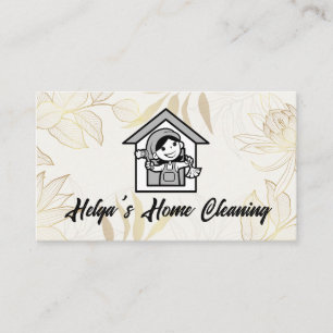 Happy Cleaner Logo   House Keeping Business Card