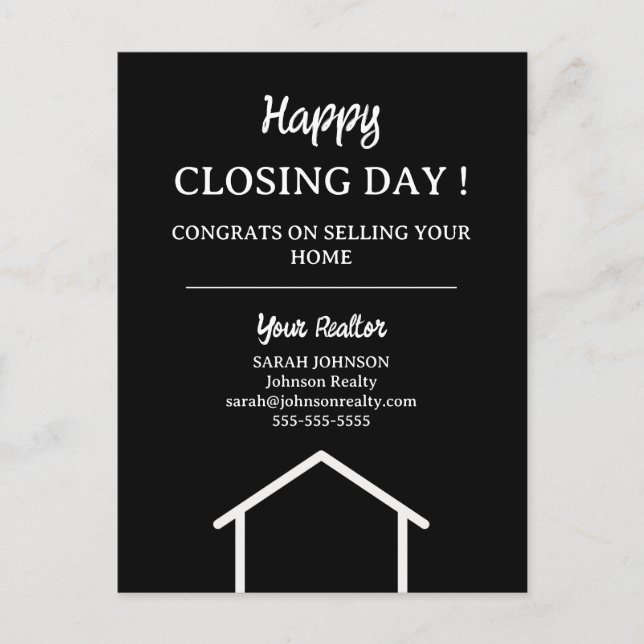 Happy Closing Day Home Seller Real Estate Postcard (Front)