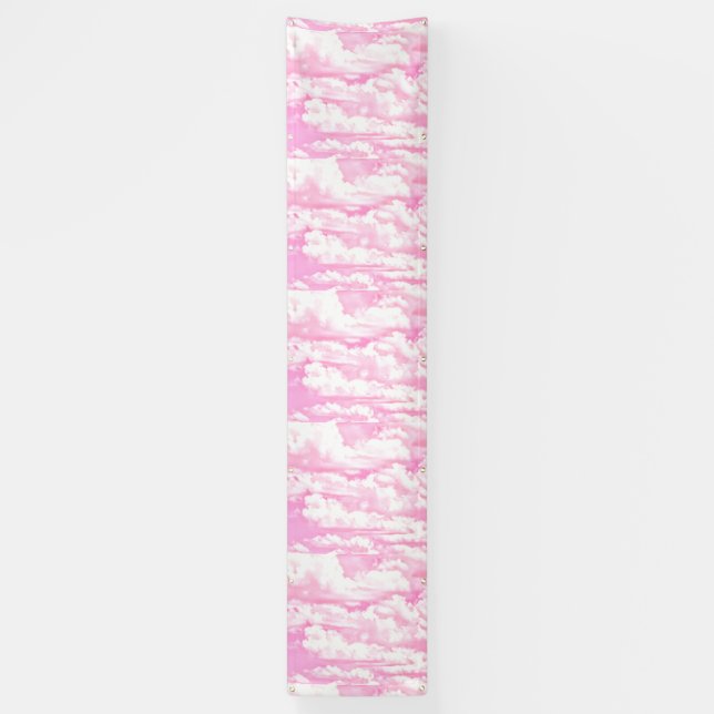 Happy Clouds Pink Display Banner (Vertical)