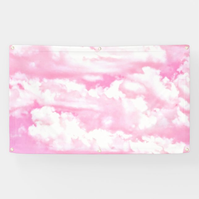 Happy Clouds Pink Display Banner (Horizontal)