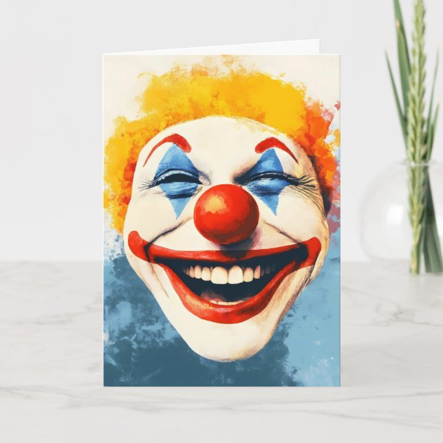 Happy Clown April Fools Day Holiday Card (Front)