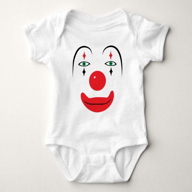 Happy Clown Face Baby Bodysuit (Front)