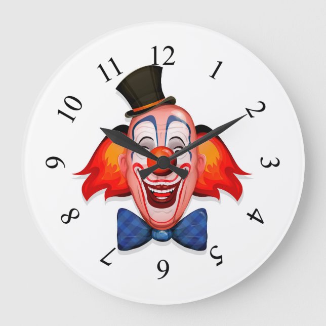 Happy Clown Face Large Clock (Front)