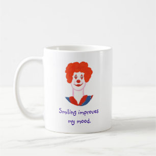 Happy Clown Face, Smiling improves my mood Coffee Mug