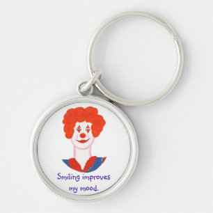 Happy Clown Face, Smiling improves my mood Keychain