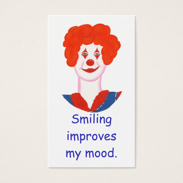 Happy Clown Face, Sourire améliore mon humeur cart (Devant)