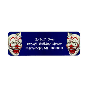 Happy Clown Faces Frame Adresse de retour Label