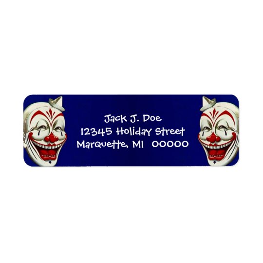 Happy Clown Faces Frame Return address Label