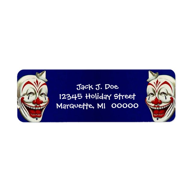 Happy Clown Faces Frame Return address Label (Front)