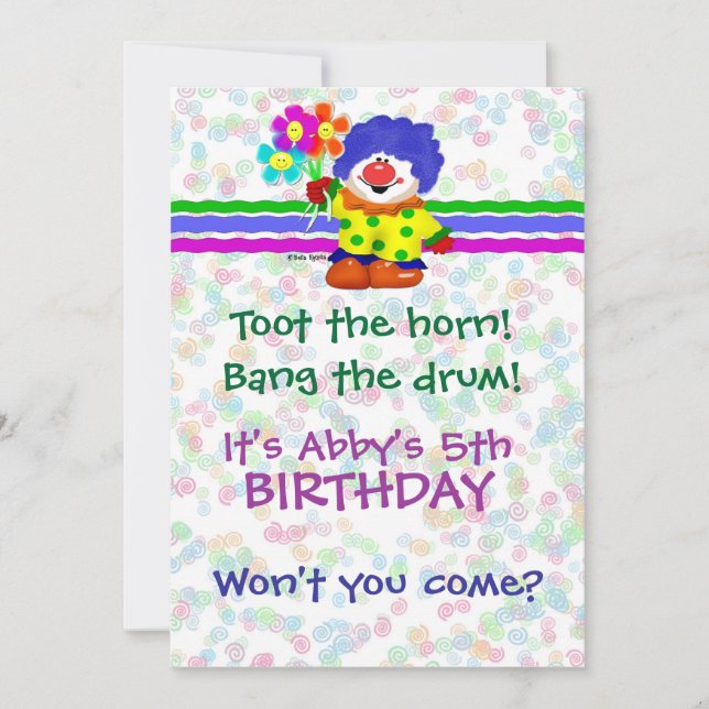 Happy Clown Invitation (Front)