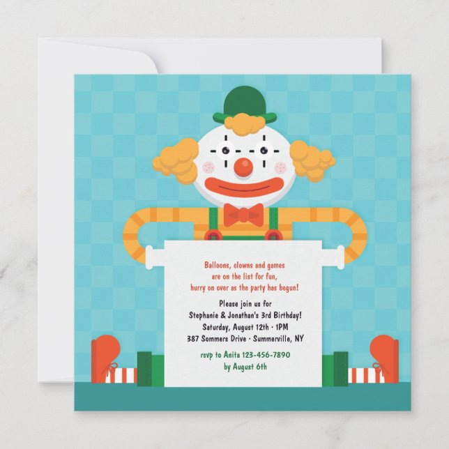 Happy Clown Invitation (Front)