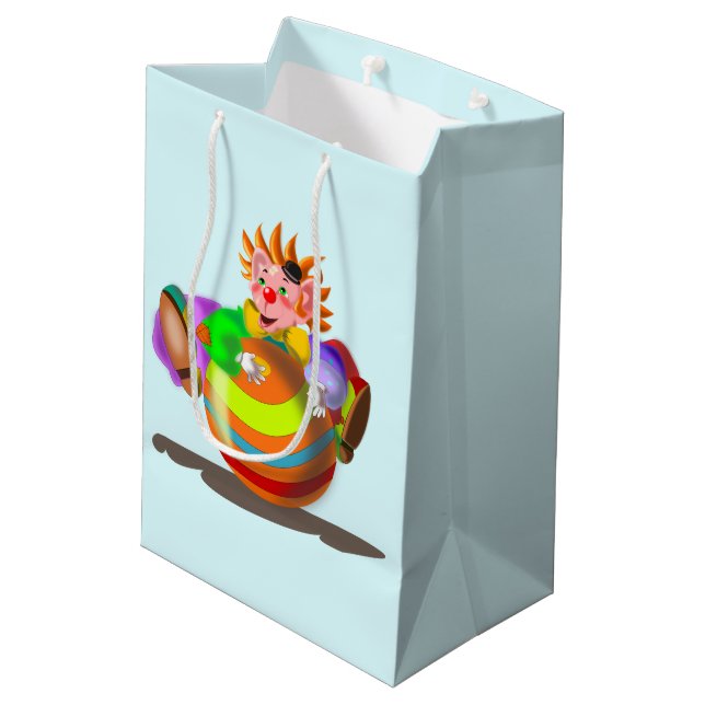 Happy Clown - Smile - Funny Medium Gift Bag (Back Angled)