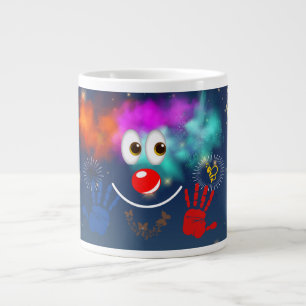 Happy clown, stars the in the sky large coffee mug