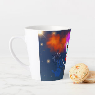 Happy clown, stars the in the sky  latte mug