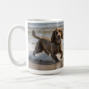 Happy Cocker Spaniel Beach Fun Day,  Coffee Mug