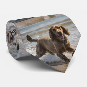 Happy Cocker Spaniel Beach Fun Day, Tie