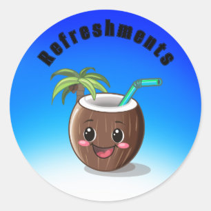 Happy Coconut  Classic Round Sticker