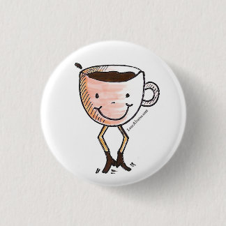 Happy coffee 1 inch round button