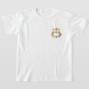 Happy Colorful Cartoon Stars Dancing in a Circle T-Shirt