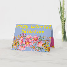 Happy colorful valentine postcard