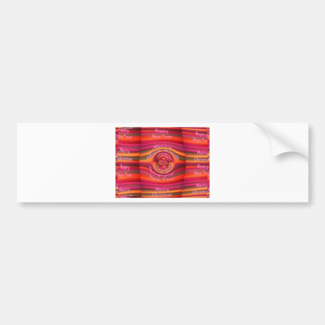 Happy Colors Merry Christmas Happy New Year  Desig Bumper Sticker (Front)