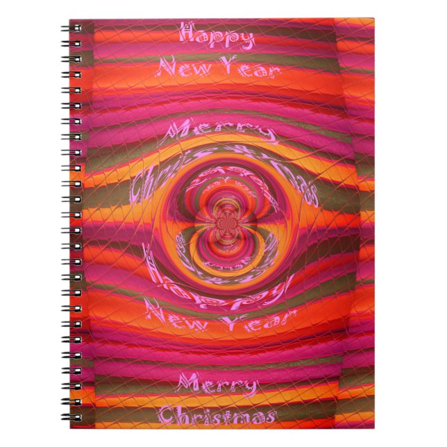 Happy Colors Merry Christmas Happy New Year  Desig Notebook (Front)