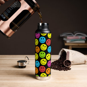 Happy Colourful Faces Water Bottle