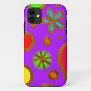 Happy Colourful Floral Background iPhone 11 Case