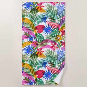 Happy colourful jungle beach towel