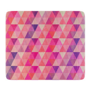 Happy Colours Geometric Triangles Pattern Cutting Board