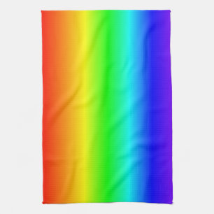 Happy Colours Rainbow Gradient Striped Pattern Kitchen Towel