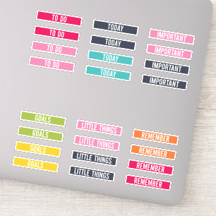 Happy Colours   Reminder To Do Planner Stickers