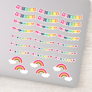 Happy Colours   Weekend Bunting Planner Stickers