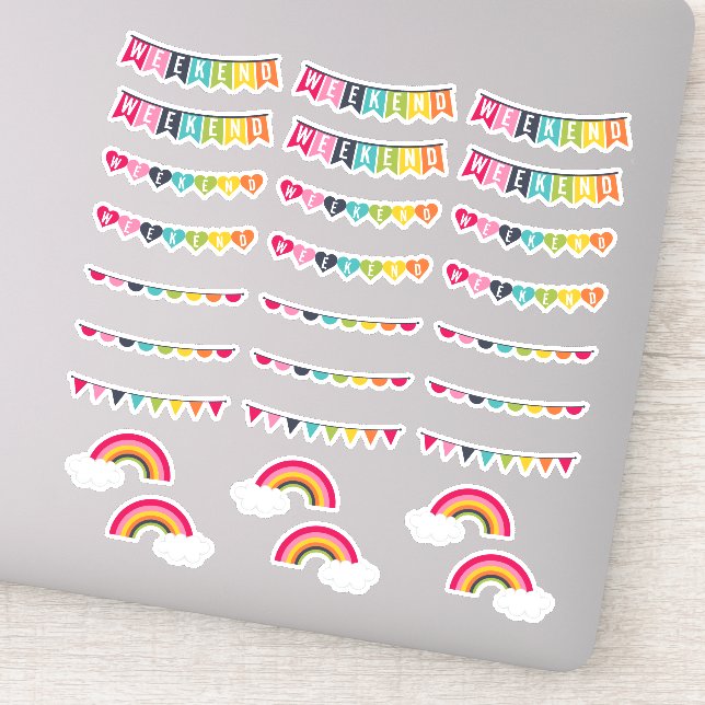 Happy Colours | Weekend Bunting Planner Stickers (Detail)