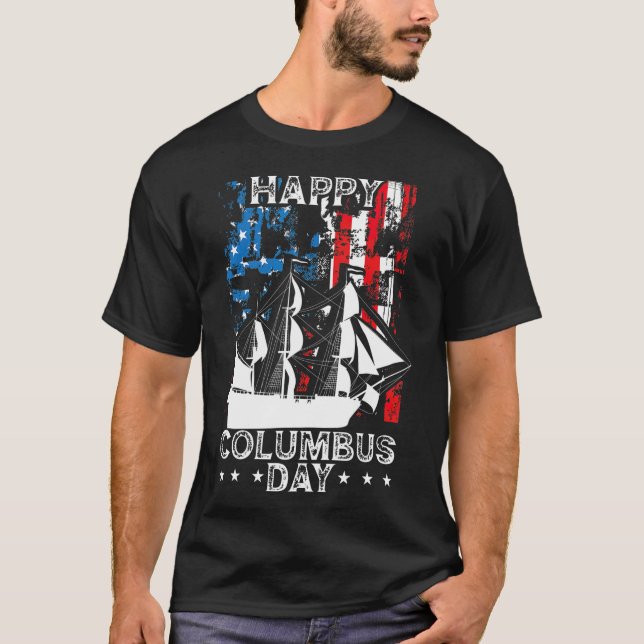 Happy Columbus Day Christopher Columbus Italian T-Shirt (Front)