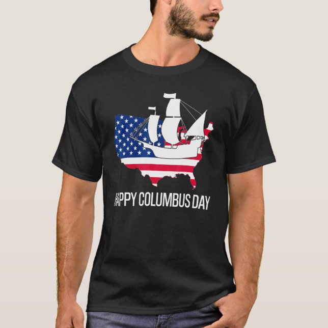 Happy Columbus Day Discovery Explorer T-Shirt (Front)