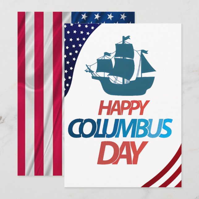 Happy Columbus Day Invitation (Front/Back)
