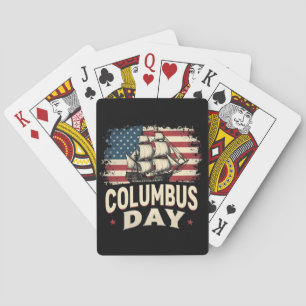 Happy Columbus Day of Exploration and Reflection Playing Cards