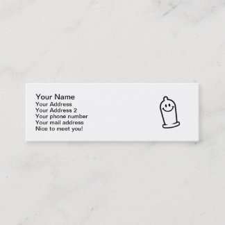 Happy condom face mini business card
