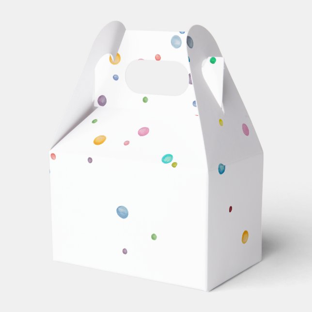 Happy Confetti Dots Favor Box (Front Side)