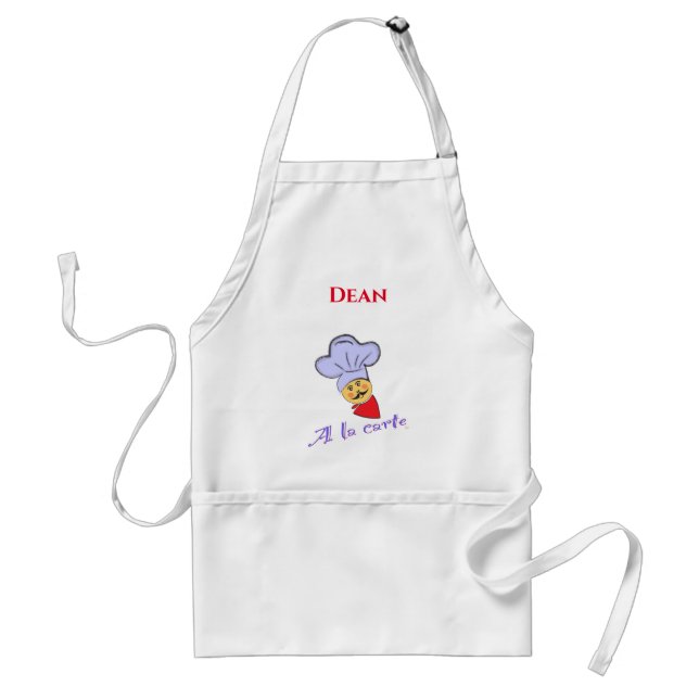 Happy Cook Chef Customize with Name Adult Apron (Front)
