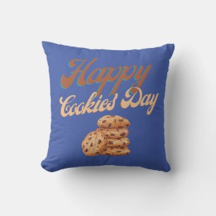 Happy Cookies Day, National Cookie Day Throw Pillow