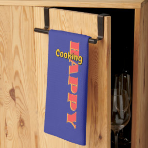 Happy Cooking Blue Kitchen Towel