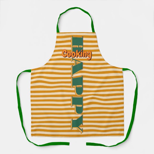 Happy Cooking Orange Stripes        Apron (Front)