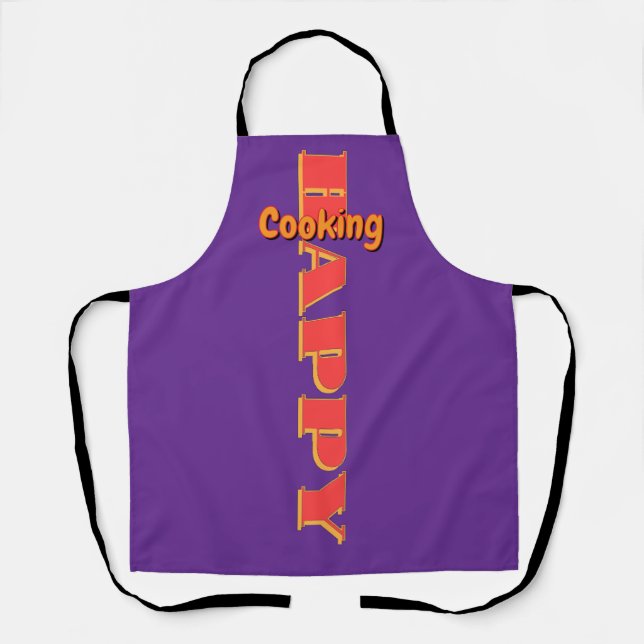 Happy Cooking Purple       Apron (Front)