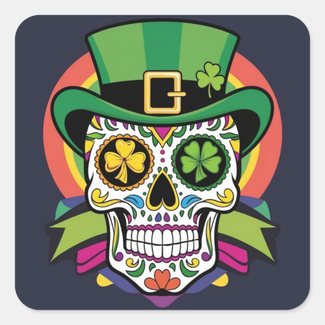 Happy cool Saint Patrick´s  Square Sticker (Front)