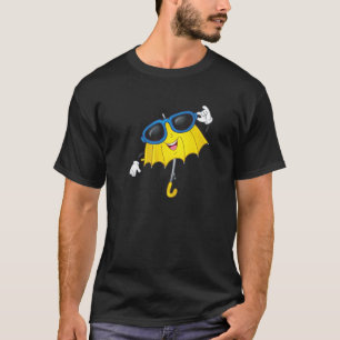 Happy Cool Yellow Umbrella and Sunglasses for Men T-Shirt